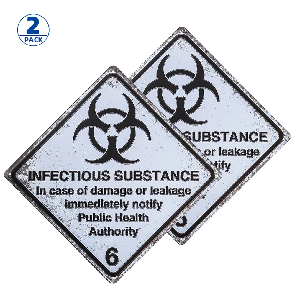 DL-2 Pack Danger Infectious Substances Black Industrial & Craft Infectious Substance Outdoor Store Sign White 10