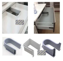 Plastic U Shape Under Sink Basin Bath Cabinet Drawer Pull Out Recessed Cutout Cover For Drainage Grommet