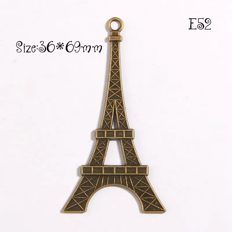 2Pcs 69mm Iron Tower The Eiffel Tower Metal Buttons Appliques Embellishment For Phone Necklace Shoe Bag Cloth Decoration