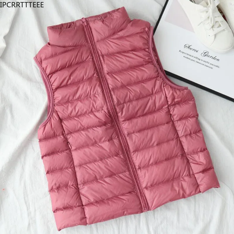 Autumn Winter Women Duck Down Vest 2023 Coat Ultralight Sleeveless Puffer Vest Jacket Ultra Thin Warm Down Jacket Waistcoat