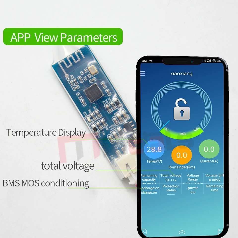 JBD BMS bluetooth module 3S-30S LifePo4 Li ion smart bms Special accessories Connect to the Bluetooth of the mobile APP