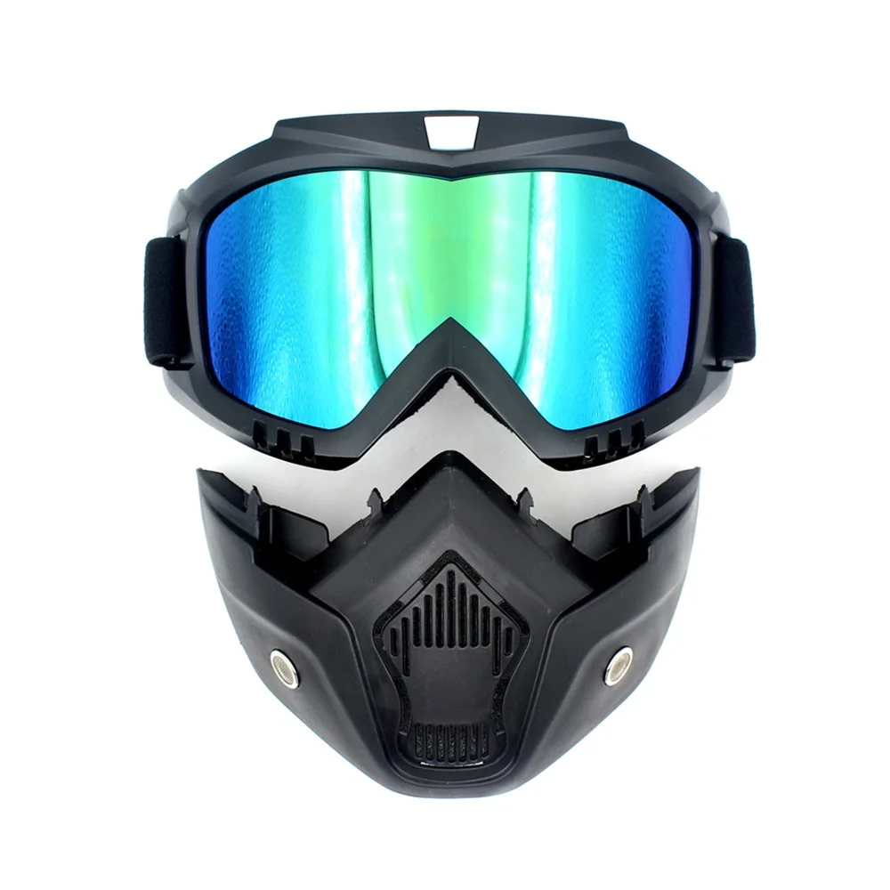 Mask Motocross Goggles Sun Ski Skate Glasses Vintage Face Helmet Mask Detachable Motocross Goggles Scooter Jet Helmets Goggles