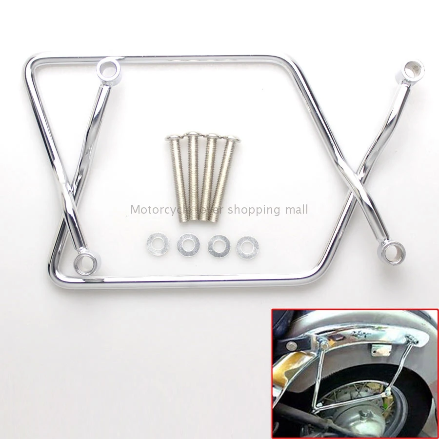 21cm Moto Saddlebag Luggage Bracket Chrome Support Bar  Protection Guard For Yamaha Vstar Dragstar 400/650 Classic V-Star XVS