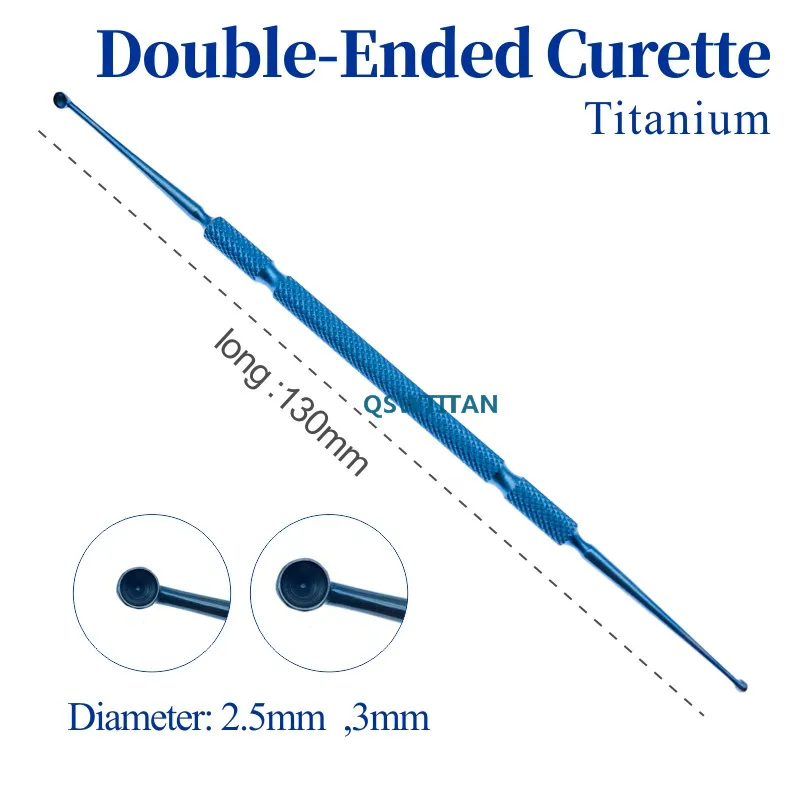 TITANIUM Double-ended Chalazion Curette Micro ophthalmic Eye เครื่องมือผ่าตัด