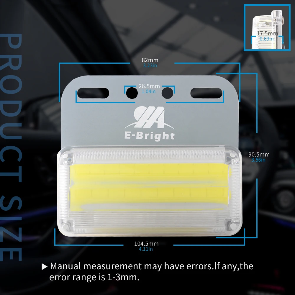 DC 24V 2pcs Truck Super Bright COB PVC Lorry Van Side Light Waterproof Signal Width Ground Anti-rear Trailer Waist Light White