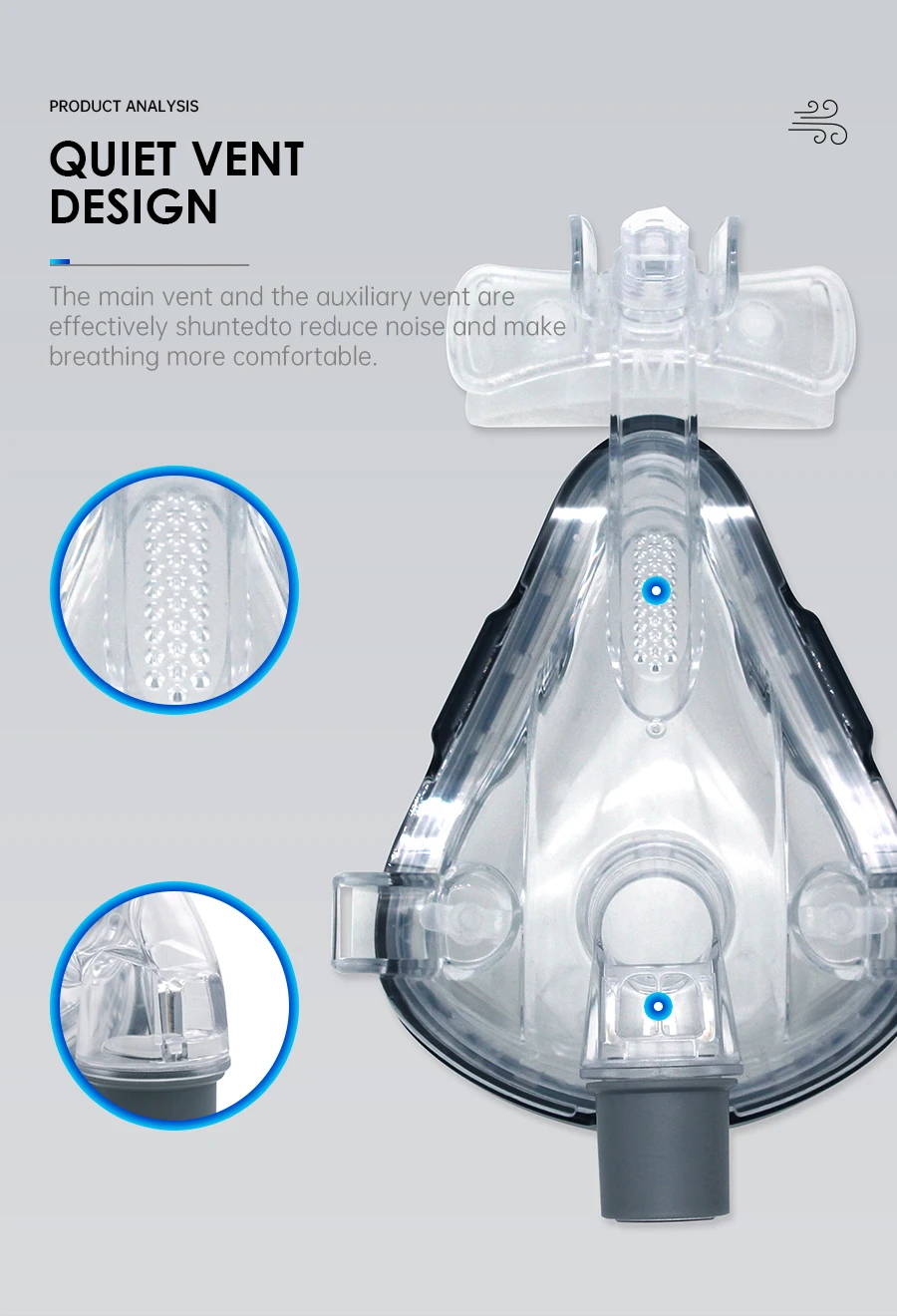 BMC CPAP F1B Full Face Mask Auto CPAP APAP BiPAP Full Face Mask For Anti Snoring Apnea Sleep Aiding OSAHS OSAS CPAP Mask