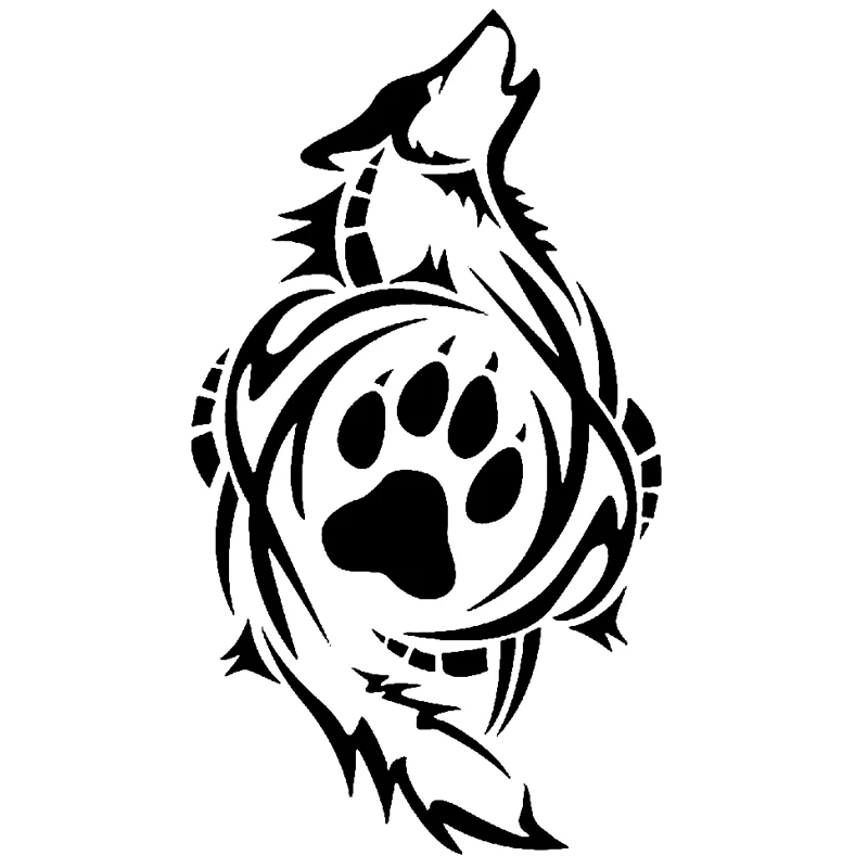 

Tribal Wolf Paw Print Car Sticker Interesting animal paw Vinyl Sticker Funny Window Car Decor Jdm exterior accessories