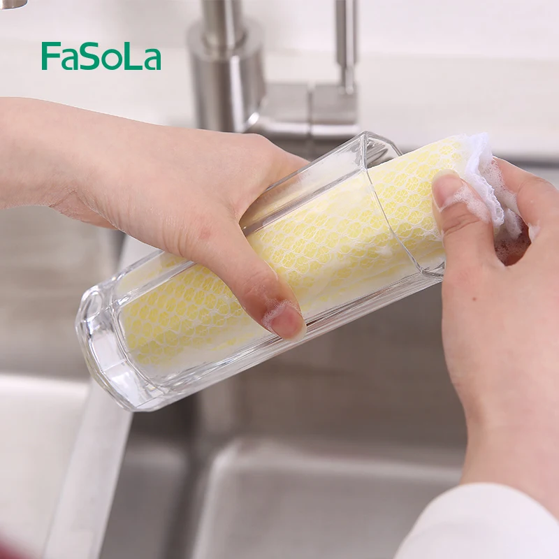 

FaSoLa 5 шт. Волшебная прочная губка для мытья кухни, сковороды для кастрюль, бытовая Чистящая губка, экологически чистые накладки для посуды