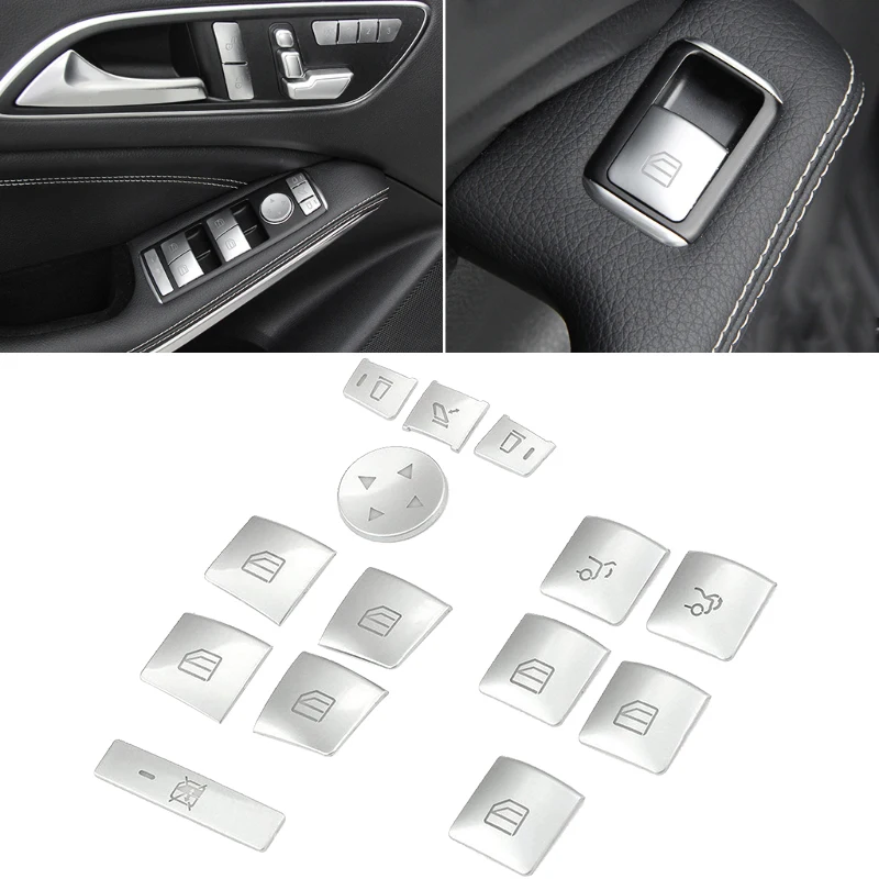 Inner Door Armrest Window Switch Button Trim Cover Sticker for Benz GLK ML GL a B C E G Class W204 W212 W246 W166 X166