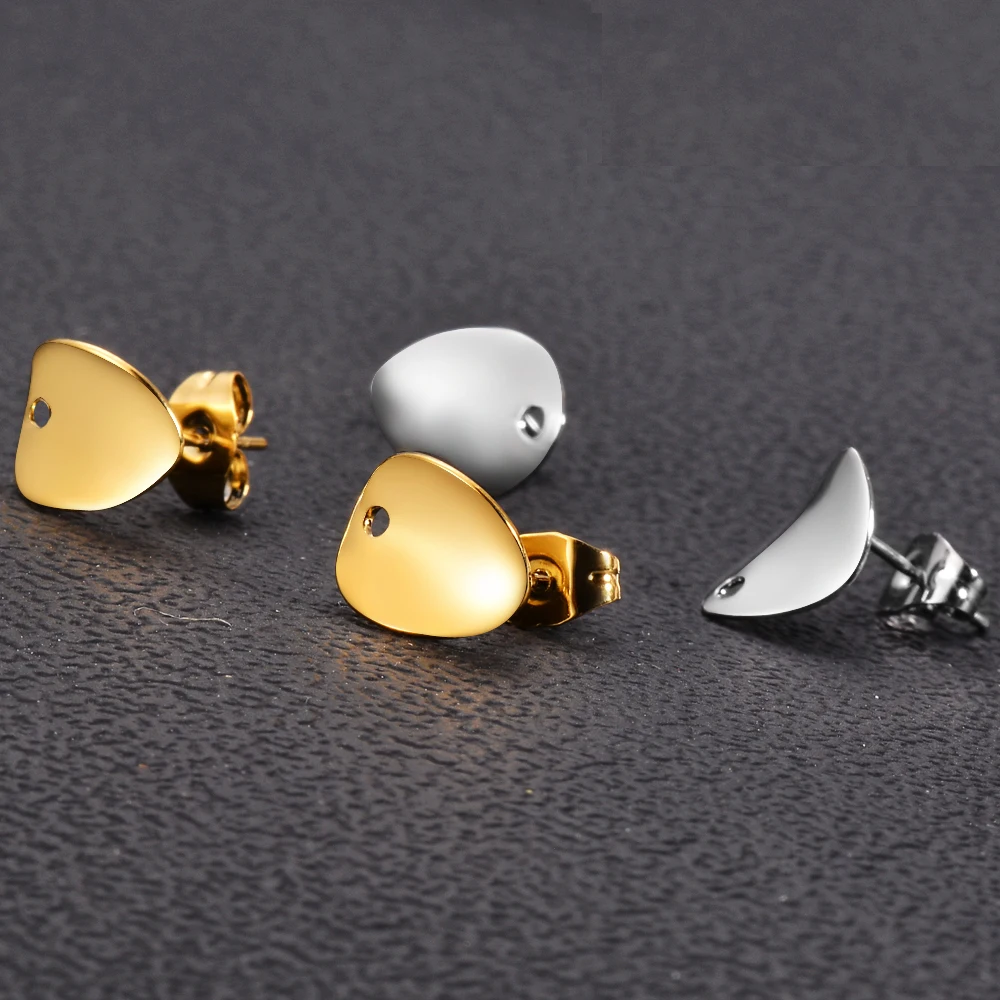 20 stücke Edelstahl Geometrische Runde Ohrring Stud Blumen Ohrringe Zubehör Basis Anschlüsse Linker Diy, Die Entdeckungen – Detail 3