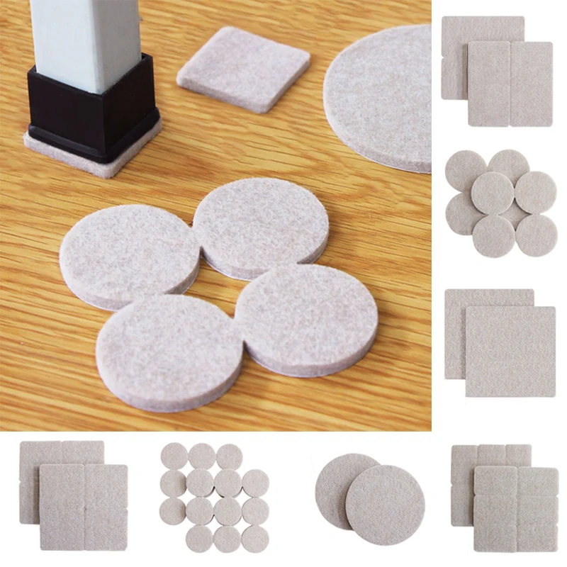 2 -32pc Self Adhesive Felt Pads Chair Table Leg Floor Scratch Protector Mute Anti Slip Feet Mat DIY Furniture Accessories