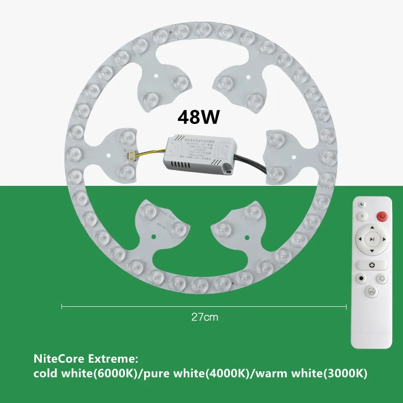 Imagem -04 - Levou Placa do Teto Circular Lâmpada Retrofit Luz 5730 Anel 12w 72w Nitecore Extrema 3000k 4000k 6000k 110v Escurecimento Lâmpadas