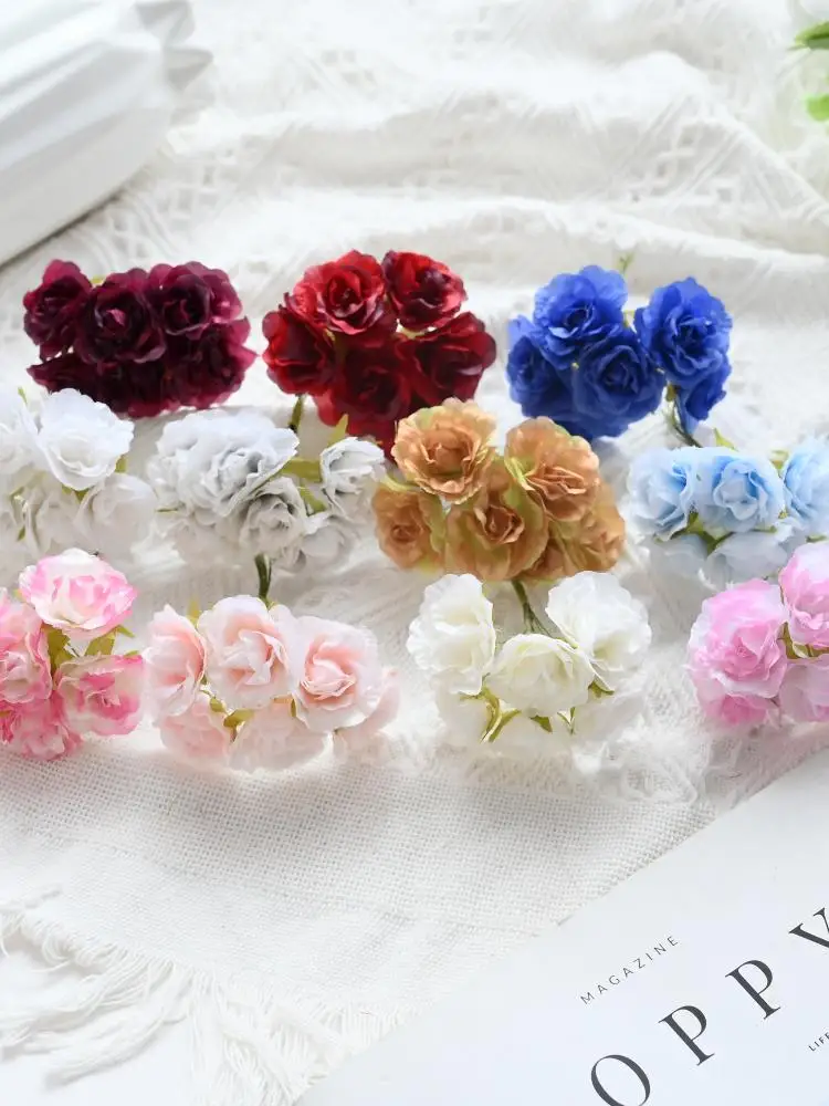 Bouquets de roses artificielles, 1/3 pièces, couronne décorative de mariage, artisanat de noël, Vase, bricolage, maison, salle, jardin, boîte à bonbons, Scrapbook