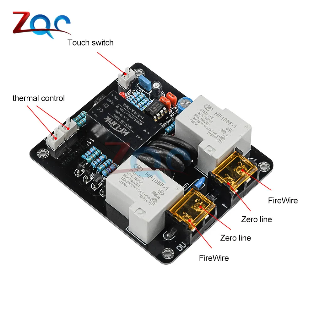 AC105-235V Amplifier Switch High Power Supply Soft Start Board Light Touch Double Temperature Control With Overheat Protection