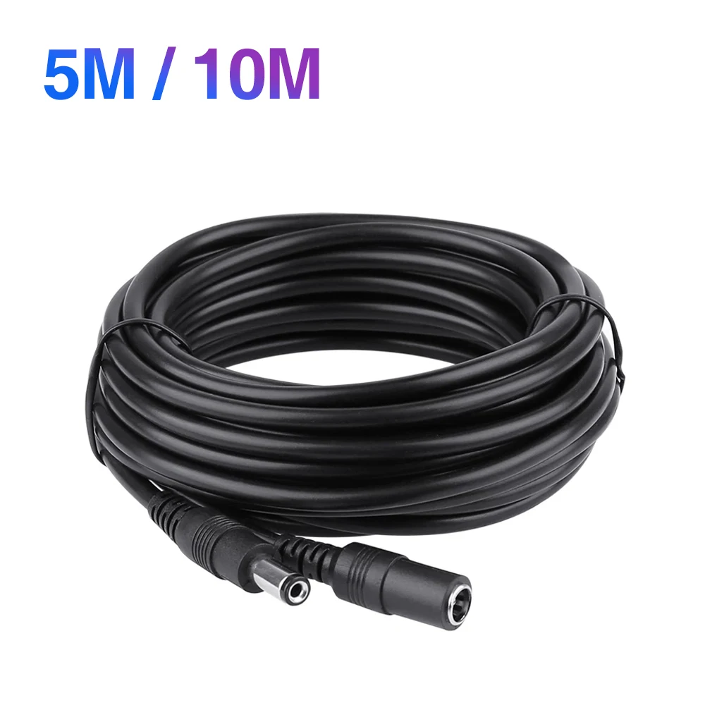 

CCTV DC Power Extension Cable Cord 5 Meter 10 Meter 5.5mm x 2.1mm Male Plug for CCTV Security Camera 5m/10m Power Supply Adapter