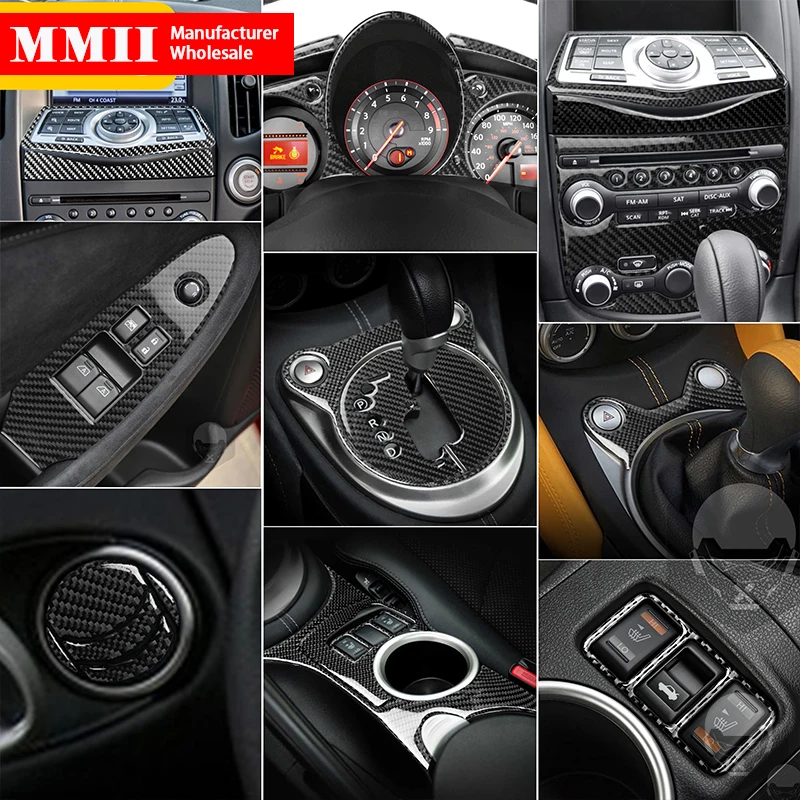 Trim Carbon Fiber Styling Car Accessories For Nissan 370Z Z34 2009-up Speedometer Dashboard Console 370Z Cover Sticker Kit