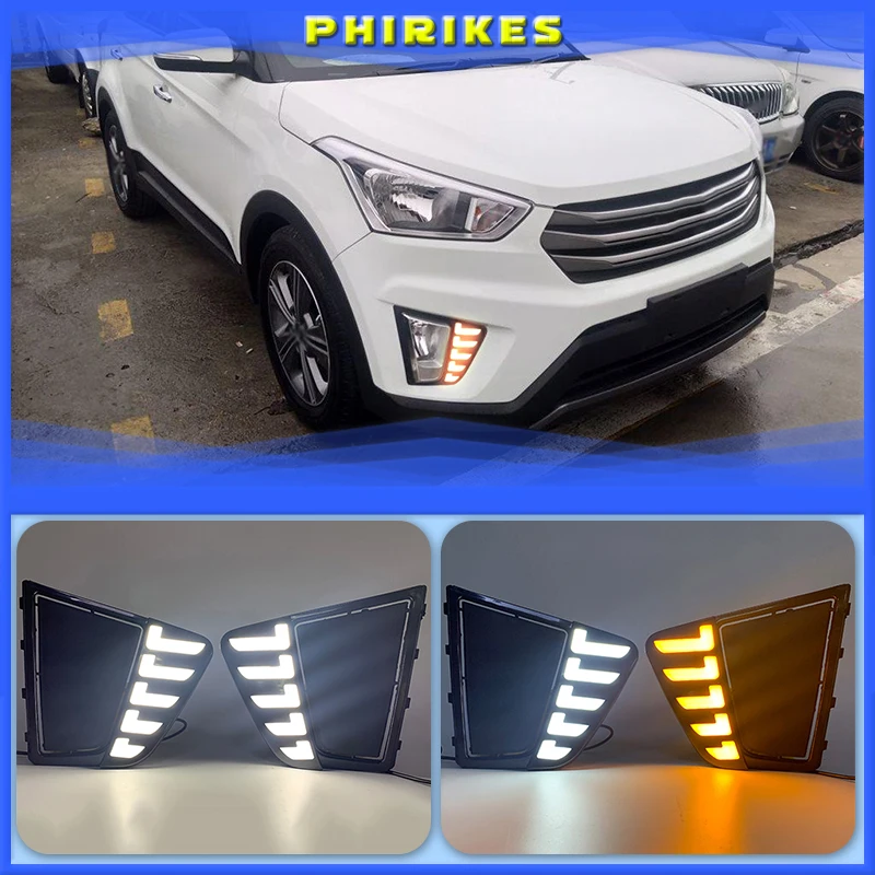 

LED DRL Daytime Running Lights LED Day Lights for Car Special Hyundai IX25 Creta 2014 2015 2016 Replace Fog Lamp Cover Holes