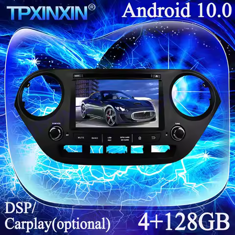 4G+128G PX6 Android 13 For Hyundai Grand I10 2013-2016 Carplay Multimedia Player Tape Recorder GPS Navi Auto Radio Head Unit DSP