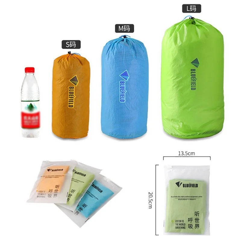 Outdoor Camping Sleeping Bag Portable Waterproof Storage Bag PA Bundle Pocket Rope Bag Foldable Hinking Storage Bag