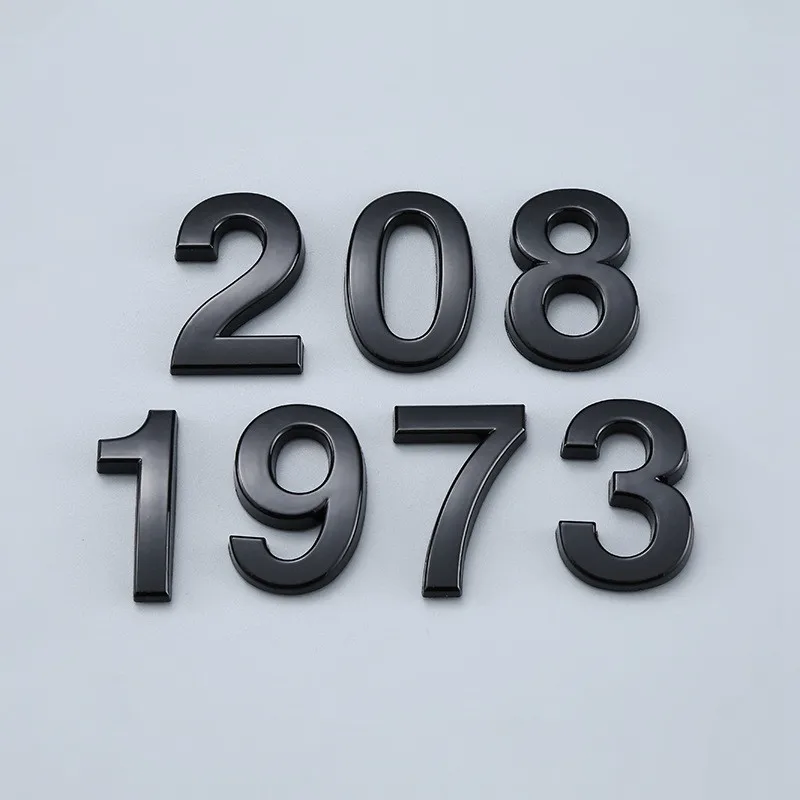 1pc 0123456789 Modern black Plaque Number House Hotel Door Address Digits Sticker Plate Sign