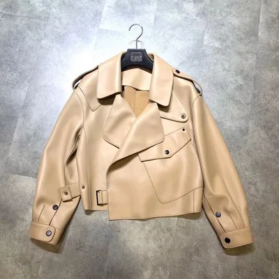 ISJING ERA  New Leather Jacket Women Sheepskin Loose Jacket