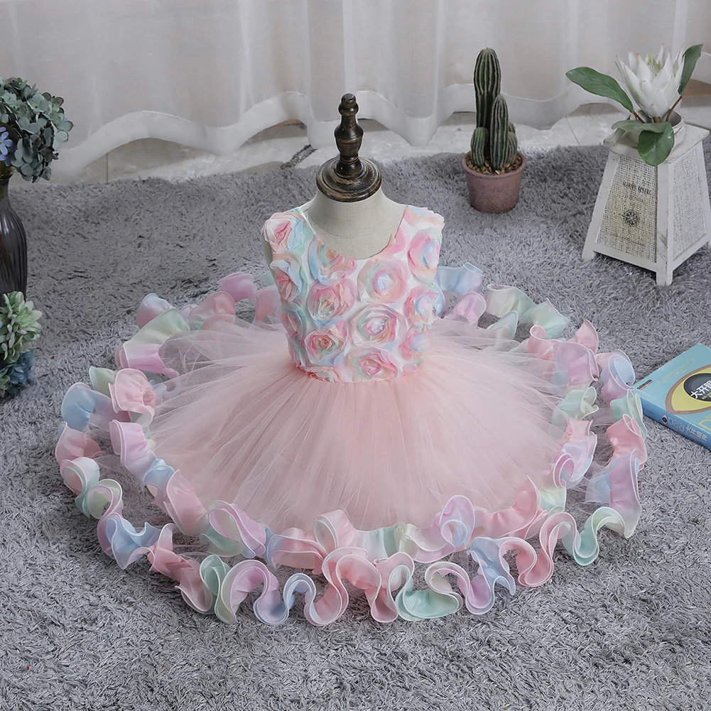 Spring New Girl Wedding Party Flower Evening Dress Princess Child Communion Party First Party Dress image 3