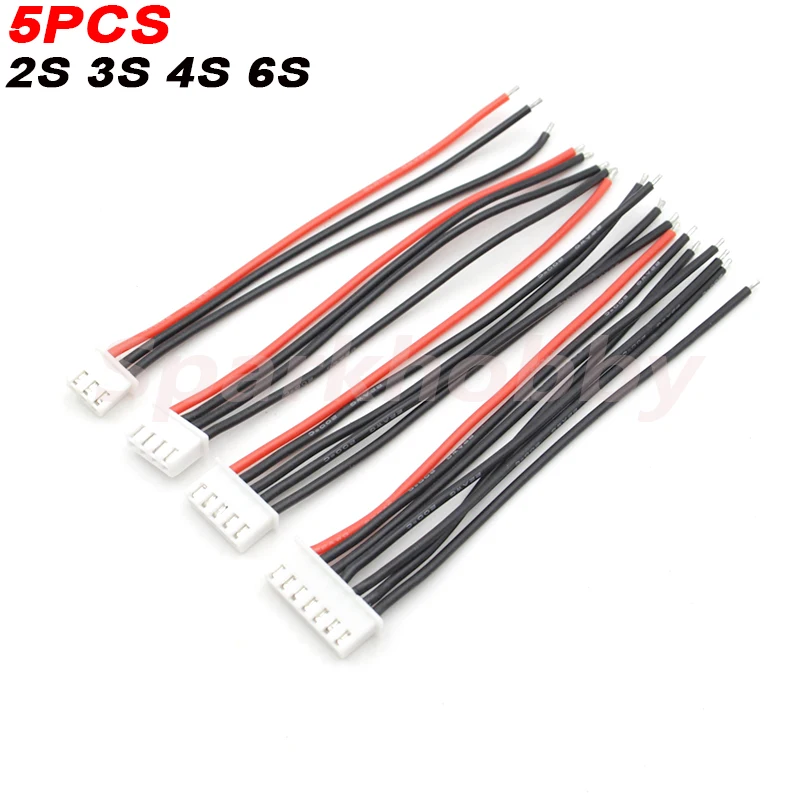 

5PCS Sparkhobby 10CM 100MM 2s 3s 4s 6s 3/4/5/7 pin 22AWG Extension Silicon Cable RC Lipo Battery Balance Charger Cable Plug