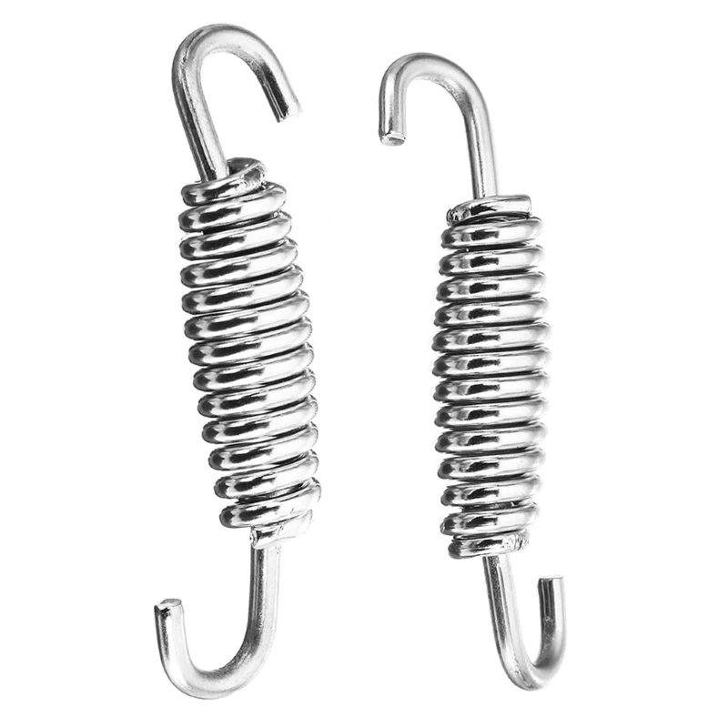 6PCS Springs+12PCS Hooks Stainless Steel Spring Hook Motorcycle Exhaust Pipe Muffler Springs Hooks Motorcycle Accessories