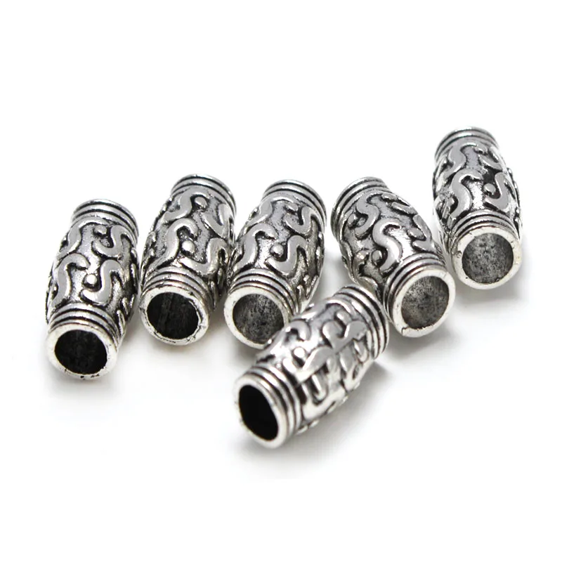 20pcs/lot Copper Metal Tube Spacer Beads for Jewelry Making, Big Hole 3.5mm Beads Accessories fit Bracelet Necklace DIY Making