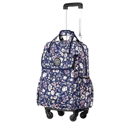 Reistrolleytassen Dames Cabine Rugzak op wielen met wielen 20 inch Rollende bagagetas Dames Handbagage Trolleytas