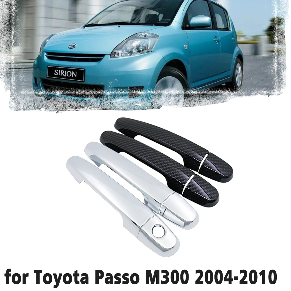 Carbon Fiber Car handle Or Chrome Door Cover for Toyota Boon Passo Perodua Myvi Subaru Justy Daihatsu Sirion M300 2004~2010 Car