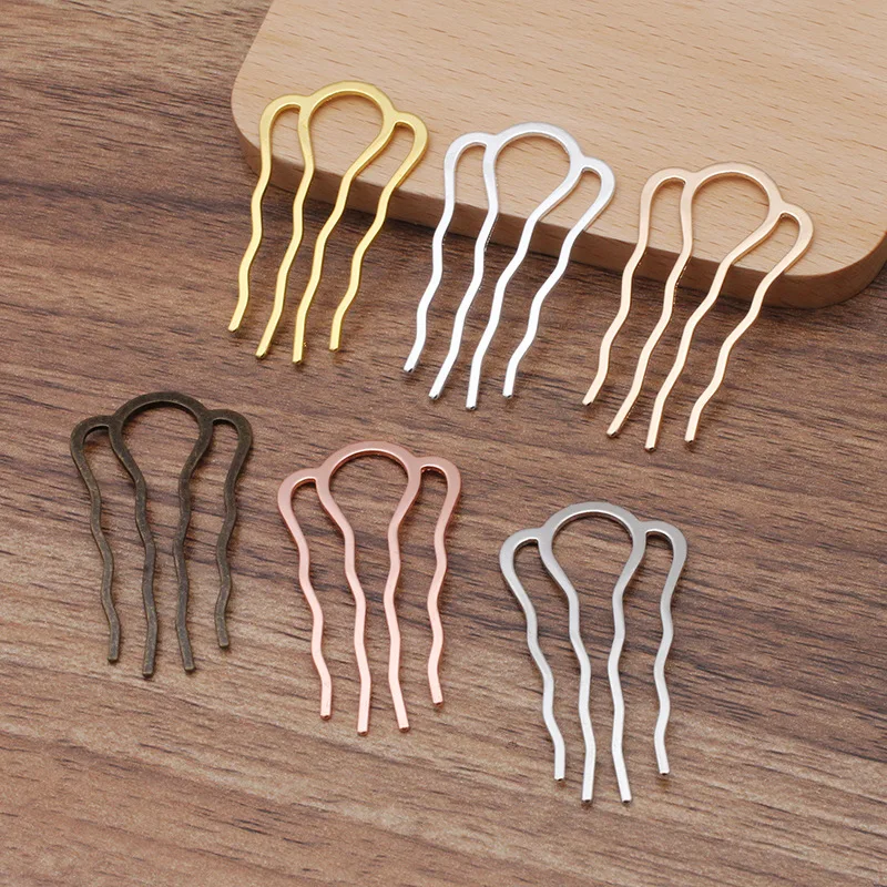 

40pcs Iron Metal 4-teeth Hair Comb Hair Accessories Headdress Hairpin Base Setting for DIY Wedding Bridal Hairwears