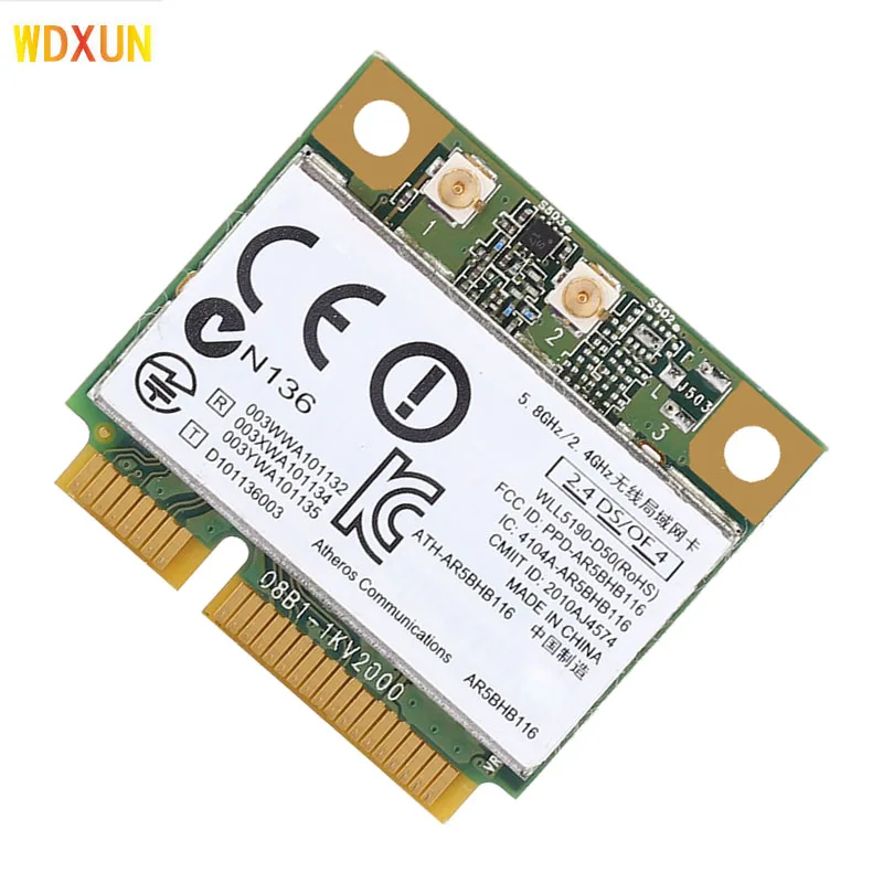 Atheros AR9382 AR5BHB116 Half Mini PCI Express Wireles WLAN WIFI Card  2.4G PCI-E WiFi  Network Card For Win 7/8/8.1/10/Linux