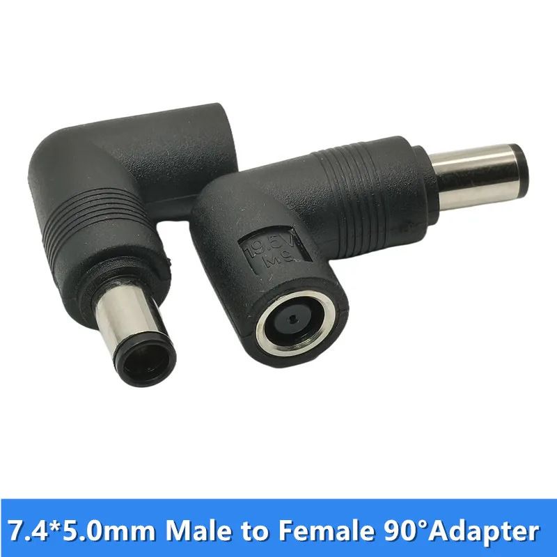 Right Angle 7.4 x 5.0mm female to 7.4 x 5.0mm male DC Power Connector Adapter Converter 7.4*5.0 to 7.4*5.0 mm For HP Laptop