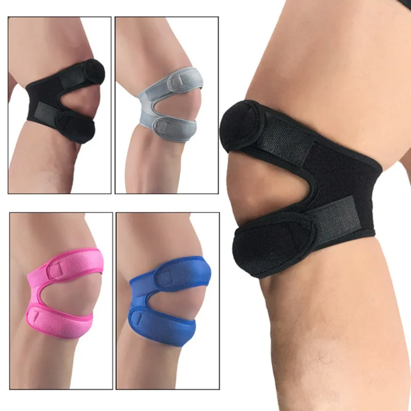 1PCS Sports Kneepad Double Patellar Knee Patella Tendon Support Strap Brace Pad Protector Open Knee Wrap Strap Band Fitness