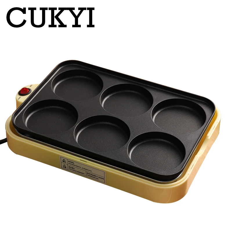 CUKYI Electric egg roasted hamburger machine red bean cake pie crepe maker pancake baking barbecue omelette frying pan non-stick