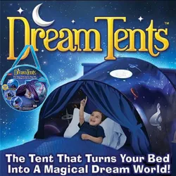 Kids Dream Tents Baby Pop Up Bed Tent Cartoon Snowy Foldable Playhouse Comforting At Night Sleeping Outdoor Camp Tipi + Light