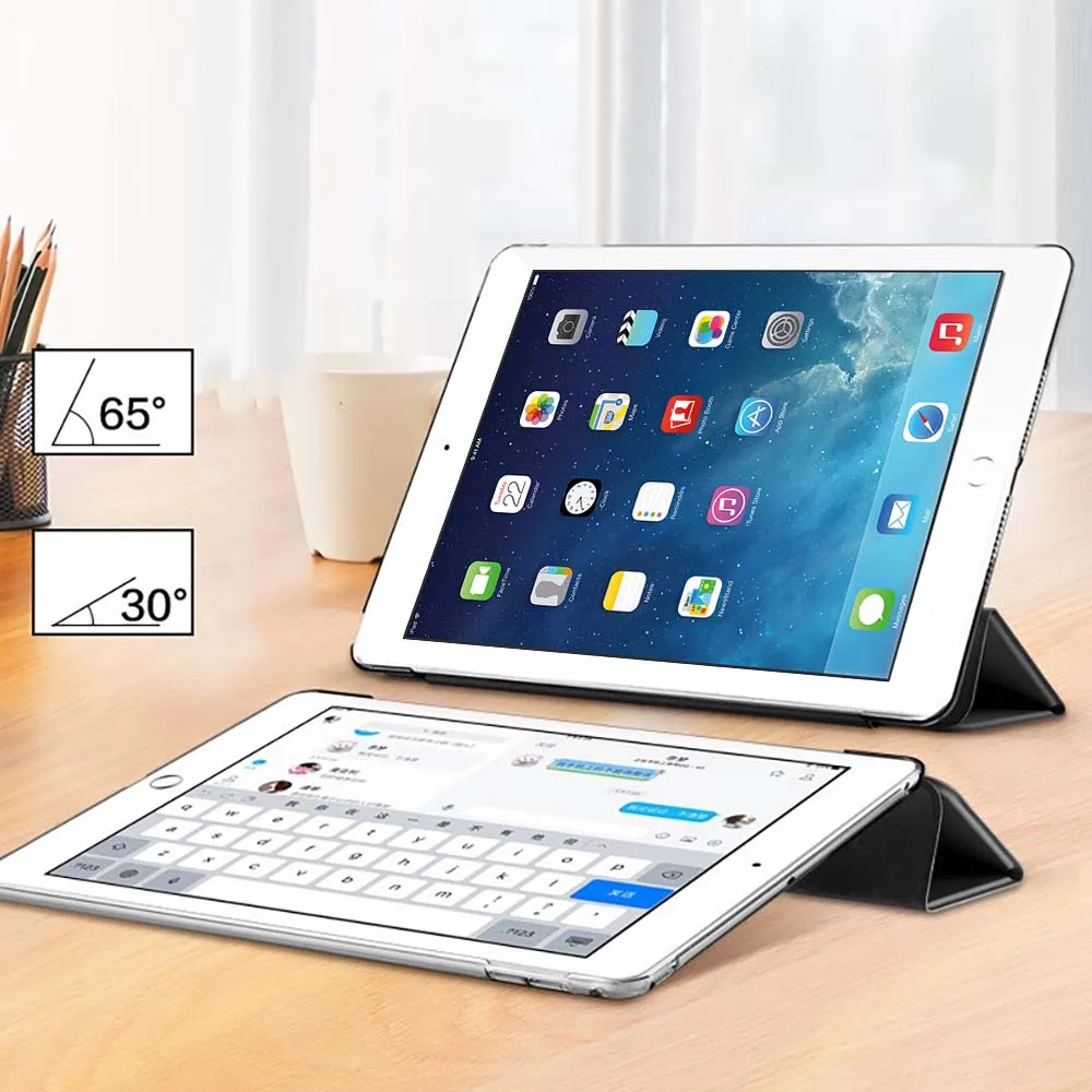 Capa dobrável de couro + película de vidro temperado para apple ipad, 7ª e 8ª geração, 10.2 polegadas, air 3, 10.5, 2019 pro, 10.5 polegadas