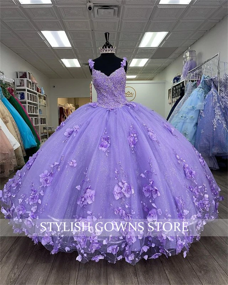 2023 affascinante viola Sweetheart Quinceanera abiti in rilievo abito da ballo con mantello fiori 3D dolce 16 15 Vestidos De Fiesta