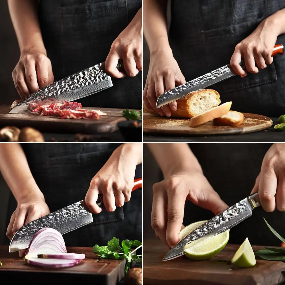 YARENH Kitchen Knives 73 Layers Japanese Damascus Stainless Steel Knife Kitchen Chef Utility Cooking Tools Dalbergia Wood Handle