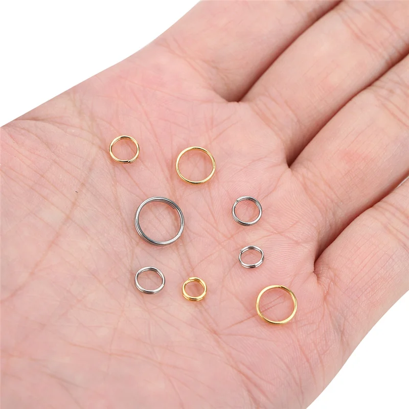 100pcs Stainless Steel Open Jump Rings Bulk Golden Color Double Loop Oval Split Rings Connectors For Diy Jewelry Making Supplies