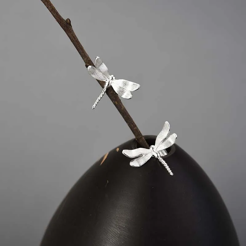 蓮楽しいリアル925スターリングシルバーかわいい小型トンボ新女性18 18kゴールドデザイナージュエリーガールズギフト