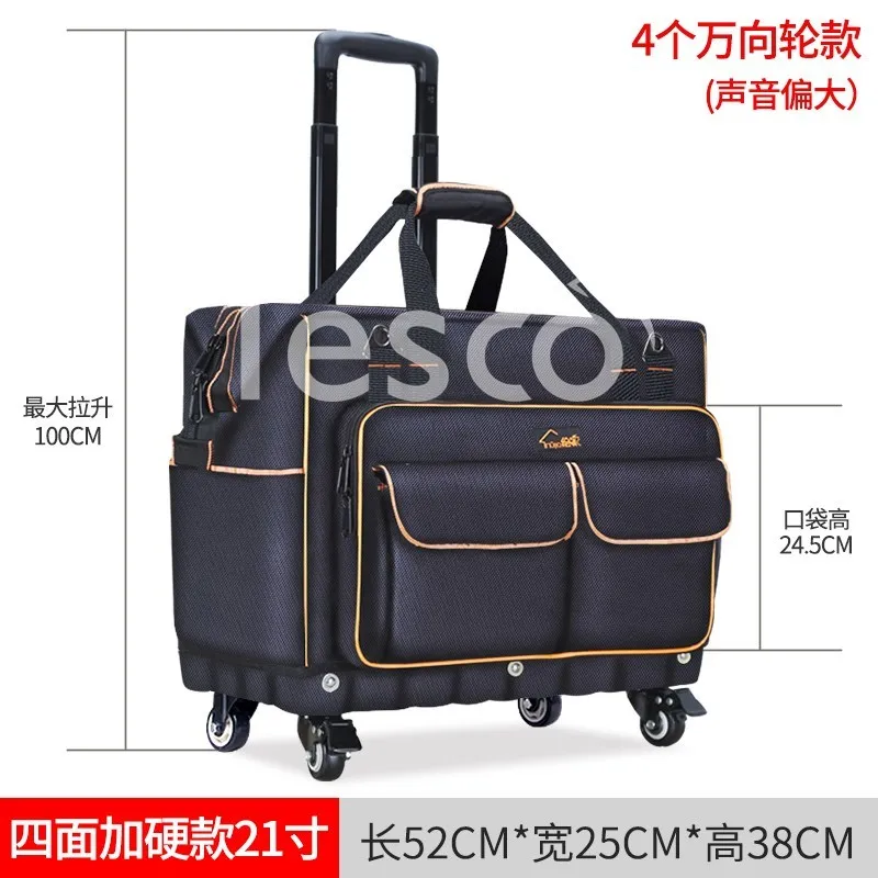 Trolley Multifunction Bag Canvas Single Shoulder Strap Wheel Large Toolbox  h