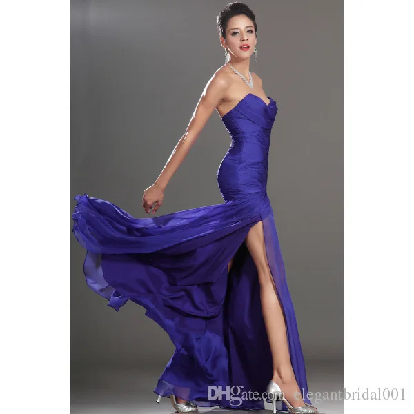 2019 Mới Đầm Vestido De Festa Curto Trước Phù Sa Người Yêu Voan Xanh Dương Vũ Hội Chiều Dài Mắt Cá Chân Chính Thức Bầu Xếp Ly Eo Thời Trang