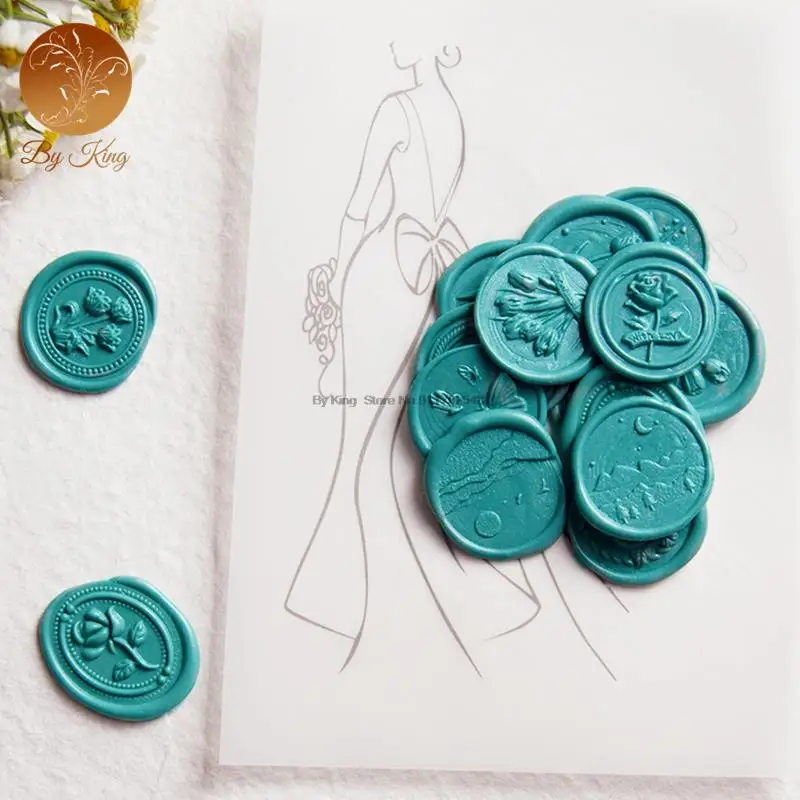 

3D Embossed Wax Seal Stamp Rose Tulip Sublime Retro Antique Sealing Wax Wedding Decorative Invitation Clear Stamps With Handle