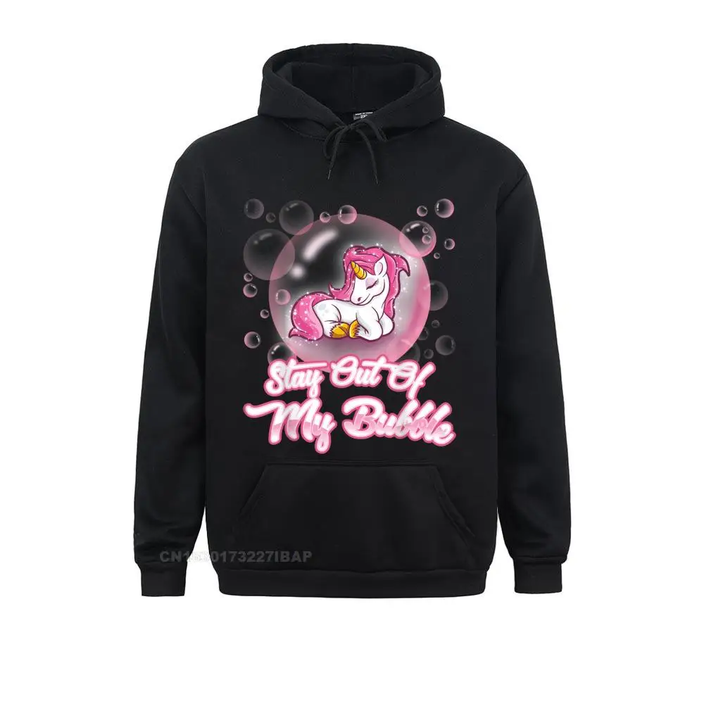 Stay Out Of My Bubble Cute Introvert Unicorn Rainbow Bubbles Hoodies Hip Hop Customized Youth Sweatshirts Youthful Hoods