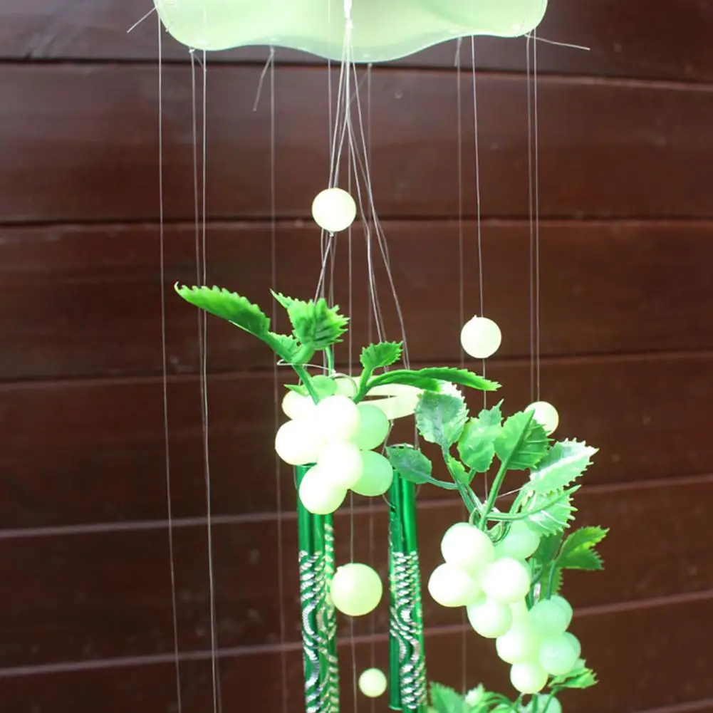 Bagliore luminoso nel buio Campanelli eolici d'uva Carillon eolico per uva Casa Patio Portico Ornamento da appendere impermeabile Decorazione del giardino