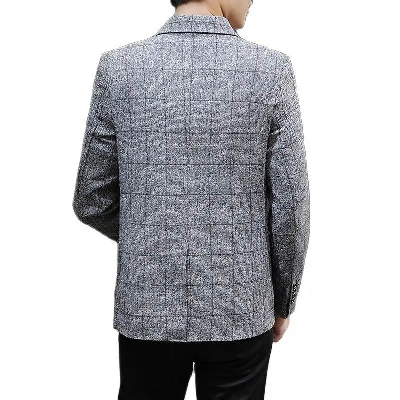 Off White Męska marynarka w kratę, wiosenno-jesienna nowość Terno Masculino, biznesowa marynarka casualowa, moda slim płaszcz Homme