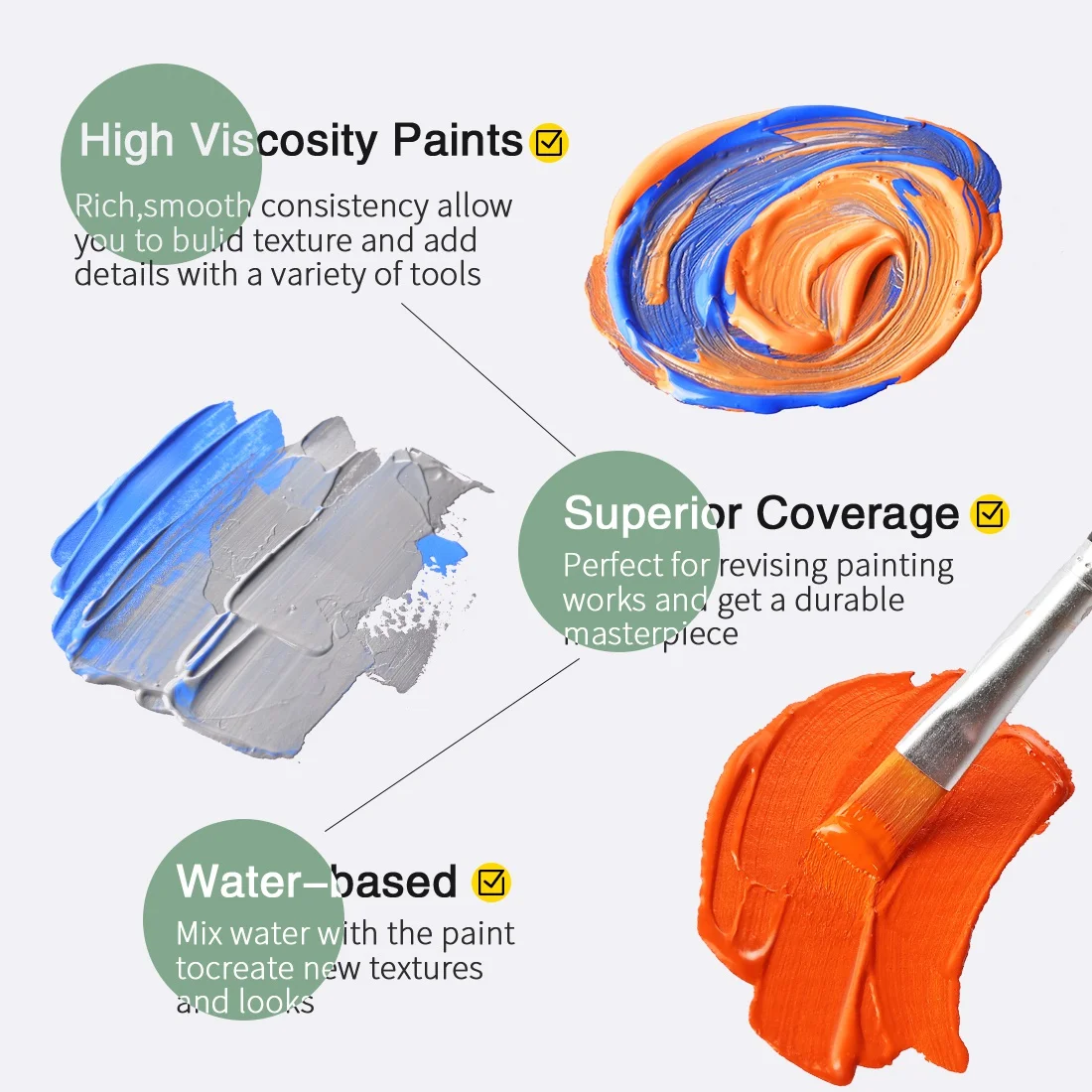 COLORFUL Fabric Paint Set for Clothes with 6 Brushes, 1 Palette, 12 Colors Permanent Textile Puffy Paint Kit for Shoes, Canvas