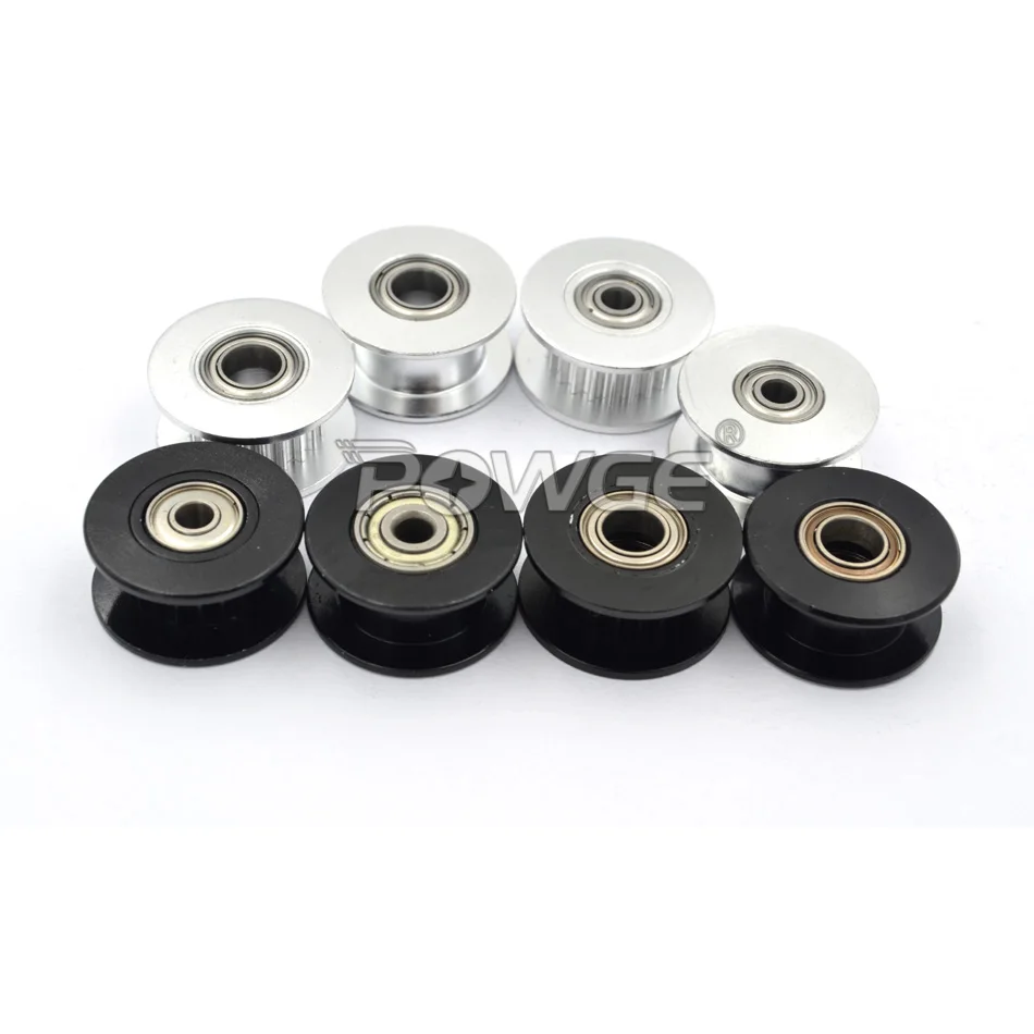 POWGE 20 Teeth 2GT 2MGT Idler Pulley Bore 4/5mm For Width=9/10mm GT2 2M Timing Belt 20T 20Teeth GT2 Passive Pulley With Bearing